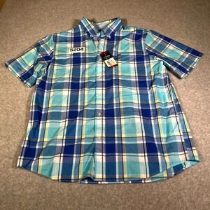 Chaps Easy Care Shirt Mens XL Multicolor Check Cotton Collared Button Down